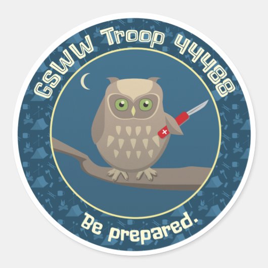 部隊44488シール ラウンドシール (正面)