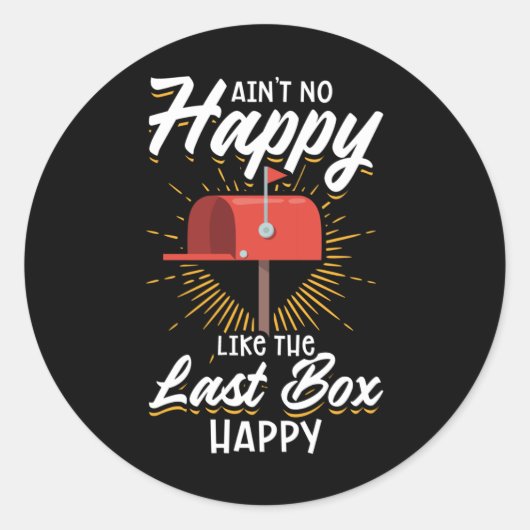 郵便おもしろい配送業者の郵便配達人 ラウンドシール (正面)