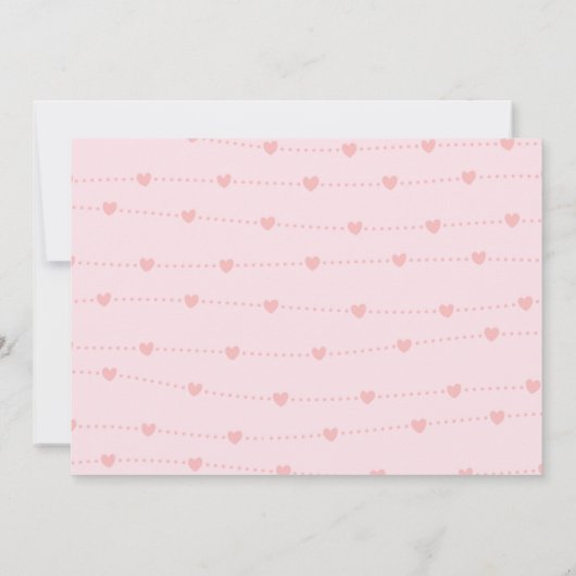 郵便でバレンタインデーのナマケモノの女の子の赤ちゃんシャワー 招待状 (裏面)