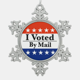 郵便で投票した スノーフレークピューターオーナメント