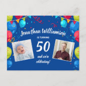 郵便で誕生日パーティー, 2つの写真, どんな年齢でも, 風船 ポストカード (正面)