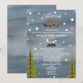 郵便で開催するソーシャルディスタンスのベイビーシャワー　クマのぬいぐるみ 招待状 (正面/裏面)