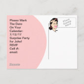 郵便はがきのかわいいまばたきのびっくりパーティの郵便はがきの催すこと インビテーションポストカード (裏面)