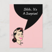 郵便はがきのかわいいまばたきのびっくりパーティの郵便はがきの催すこと インビテーションポストカード (正面)