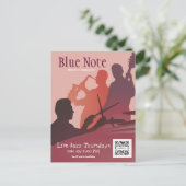 郵便はがきのテンプレートのイベントのジャズバンド ポストカード (スタンド正面)