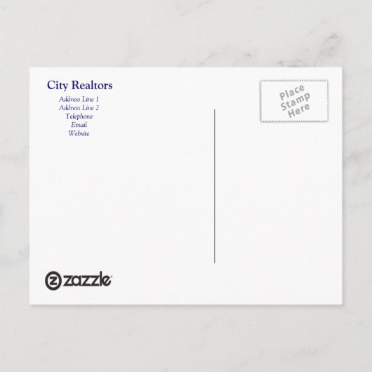 郵便はがきのテンプレート都市不動産仲介業者 案内ポストカード (裏面)