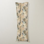 郵便はがきのパリのフランスのな抱き枕 ボディピロー (正面縦)