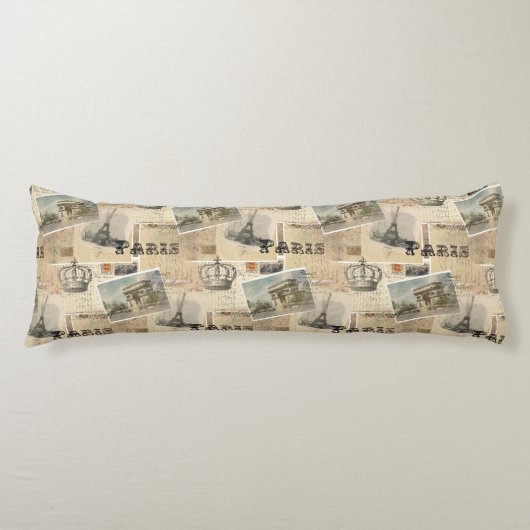 郵便はがきのパリのフランスのな抱き枕 ボディピロー (正面)