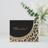 郵便はがきのヒョウのプリントありがとう ポストカード (スタンド正面)