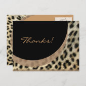 郵便はがきのヒョウのプリントありがとう ポストカード (正面/裏面)