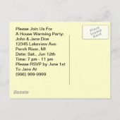 郵便はがきのレトロのカップルの家の暖まるパーティーの招待! インビテーションポストカード (裏面)