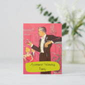 郵便はがきのレトロの人のトーストのトーストの引っ越し祝いパーティーのパーティー インビテーションポストカード (スタンド正面)