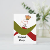 郵便はがきのレトロの引っ越し祝いパーティーのカクテルパーティーマルティーニ インビテーションポストカード (スタンド正面)