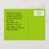 郵便はがきのレトロの引っ越し祝いパーティーのパーティーの強打の群集のおもしろい インビテーションポストカード (裏面)