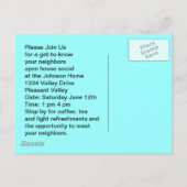 郵便はがきのレトロの近隣の社会的なブロックパーティのPC インビテーションポストカード (裏面)