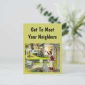 郵便はがきのレトロの近隣の社会的なブロックパーティのPC インビテーションポストカード (スタンド正面)