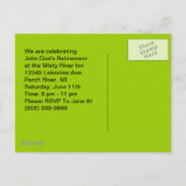 郵便はがきのレトロの退職パーティーの強打の群集のフェスティバル インビテーションポストカード (裏面)