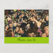 郵便はがきのレトロの退職パーティーの強打の群集のフェスティバル インビテーションポストカード (正面)