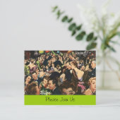 郵便はがきのレトロの退職パーティーの強打の群集のフェスティバル インビテーションポストカード (スタンド正面)