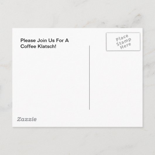 郵便はがきのヴィンテージのウェートレスのコーヒーKlatschの招待 インビテーションポストカード (裏面)