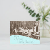 郵便はがきのヴィンテージのピクニック家族会の招待状 インビテーションポストカード (スタンド正面)