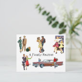 郵便はがきのヴィンテージのレトロのお祝いのおもしろいの家族会 ポストカード (スタンド正面)