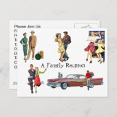 郵便はがきのヴィンテージのレトロのお祝いのおもしろいの家族会 ポストカード (正面/裏面)