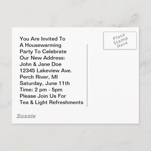 郵便はがきのヴィンテージのレトロのカップルの引っ越し祝いパーティーのパーティー インビテーションポストカード (裏面)