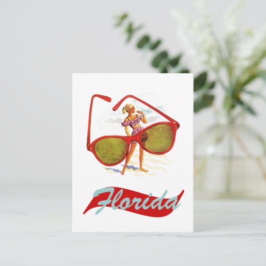 郵便はがきのヴィンテージのレトロのサンシャイステートフロリダFla ポストカード (スタンド正面)