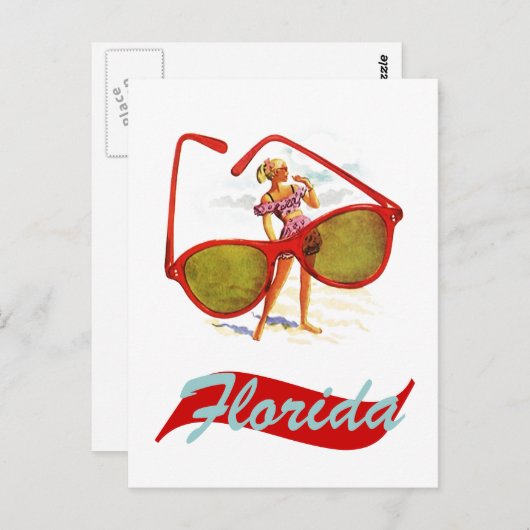 郵便はがきのヴィンテージのレトロのサンシャイステートフロリダFla ポストカード (正面/裏面)