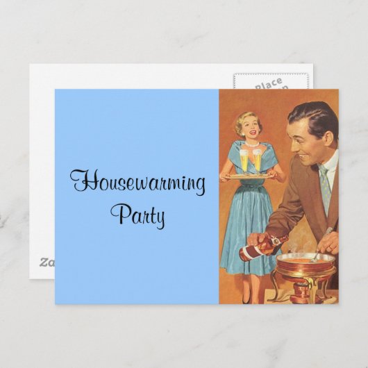郵便はがきのヴィンテージのレトロの引っ越し祝いパーティーのパーティの記念品 インビテーションポストカード (正面/裏面)