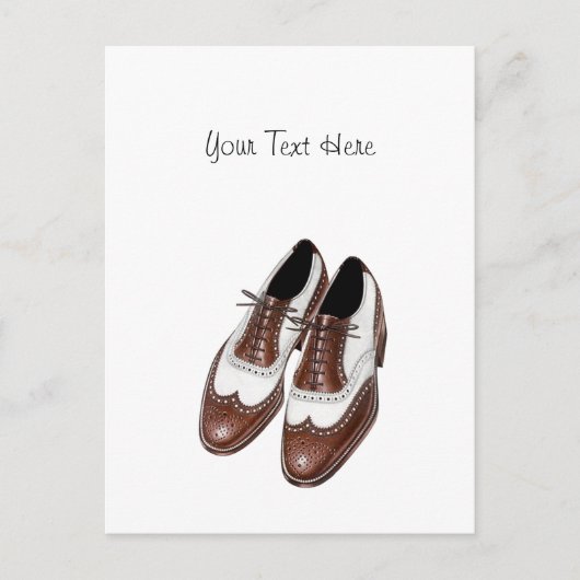 郵便はがきのヴィンテージの振動時代のウィングチップオックスフォードはPCに蹄鉄を打ちます ポストカード (正面)