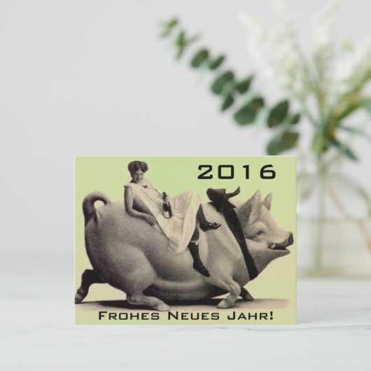 郵便はがきのヴィンテージの明けましておめでとうのfrohesのneuesのjahr シーズンポストカード (スタンド正面)