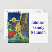 郵便はがきのヴィンテージの田園庭家族のRenuionのPC インビテーションポストカード (正面/裏面)