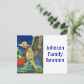 郵便はがきのヴィンテージの田園庭家族のRenuionのPC インビテーションポストカード (スタンド正面)