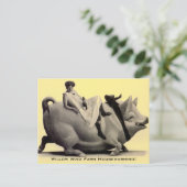 郵便はがきのヴィンテージの農場牧場おもしろいの引っ越し祝いパーティーのPC インビテーションポストカード (スタンド正面)