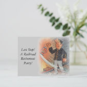 郵便はがきのヴィンテージの鉄道退職パーティーの場所 インビテーションポストカード (スタンド正面)