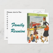 郵便はがきのヴィンテージレトロ家族のRenuionの発表 案内ポストカード