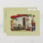 郵便はがきのヴィンテージレトロ旅行トレーラーのキャンプ旅行 ポストカード (正面/裏面)