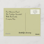 郵便はがきのヴィンテージレトロ旅行トレーラーのキャンプ旅行 ポストカード (裏面)