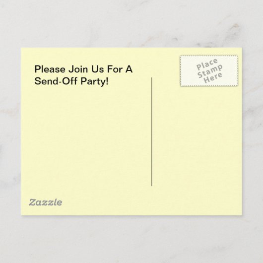 郵便はがきのヴィンテージロケットはパーティの招待状を送ります インビテーションポストカード (裏面)