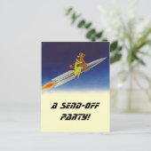 郵便はがきのヴィンテージロケットはパーティの招待状を送ります インビテーションポストカード (スタンド正面)