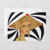 郵便はがきの元のアジア人かアール・デコのスケッチ ポストカード (正面/裏面)