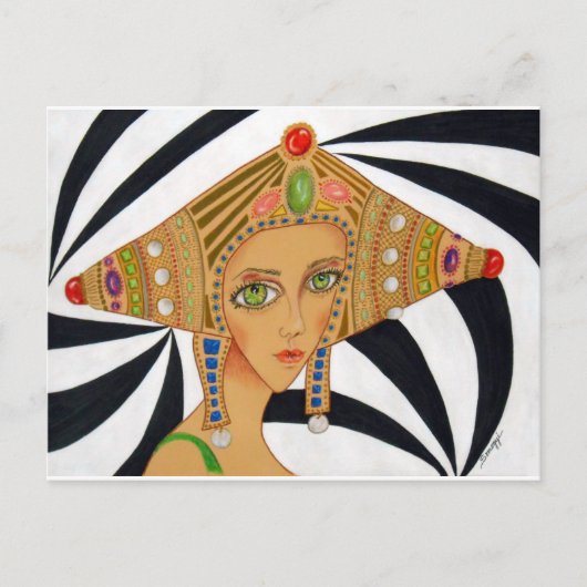 郵便はがきの元のアジア人かアール・デコのスケッチ ポストカード (正面)