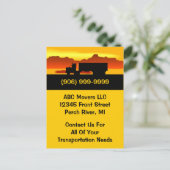 郵便はがきの移動トラックの引越し業者の輸送ビジネスPC ポストカード (スタンド正面)