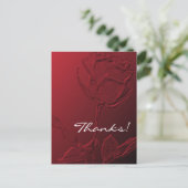 郵便はがきの赤いバラありがとう ポストカード (スタンド正面)