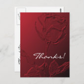 郵便はがきの赤いバラありがとう ポストカード (正面/裏面)