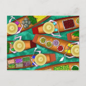 郵便はがきの~のアジア農産物の食料品店開いたビジネス 案内ポストカード (正面)