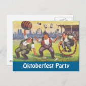 郵便はがきのOctoberfestのパーティーのオクトーバーフェストのお祝い インビテーションポストカード (正面/裏面)
