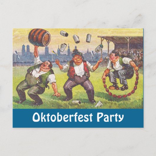 郵便はがきのOctoberfestのパーティーのオクトーバーフェストのお祝い インビテーションポストカード (正面)